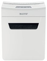LEITZ IQ 8X Protect Premium Aktenvernichter mit Partikelschnitt P-4, 4 x 40 mm, bis 8 Blatt, weiß