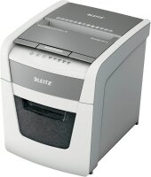 LEITZ IQ Autofeed Small Office 50 Aktenvernichter mit Partikelschnitt P-4, 4 x 28 mm, bis 50 Blatt, weiß