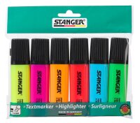 STANGER Textmarker farbsortiert, 6 St.