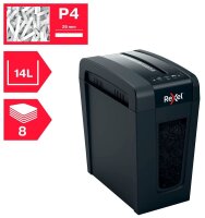 Rexel Secure X8-SL Aktenvernichter mit Partikelschnitt P-4, 4 x 40 mm, bis 8 Blatt, schwarz