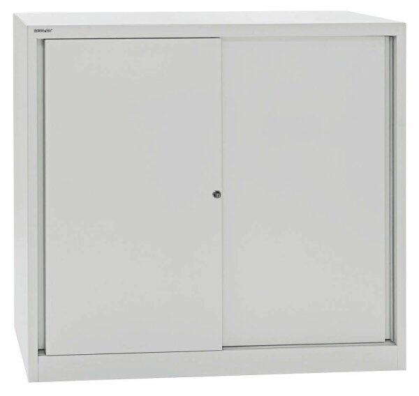 BISLEY Schiebetürenschrank ECO, SD12112S645 lichtgrau 2 Fachböden 120,0 x 43,0 x 118,1 cm