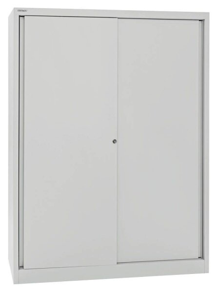 BISLEY Schiebetürenschrank ECO, SD12173S645 lichtgrau 3 Fachböden 120,0 x 43,0 x 163,7 cm