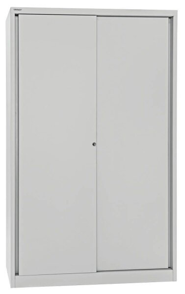 BISLEY Schiebetürenschrank ECO, SD12194S645 lichtgrau 4 Fachböden 120,0 x 43,0 x 198,0 cm