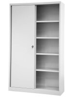 BISLEY Schiebetürenschrank ECO, SD12194S645 lichtgrau 4 Fachböden 120,0 x 43,0 x 198,0 cm
