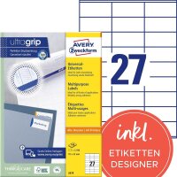 AVERY Zweckform Etiketten 3479 weiß 70,0 x 32,0 mm,...