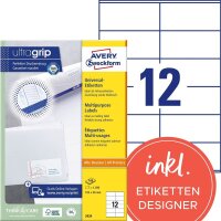 AVERY Zweckform Etiketten 3424 weiß 105,0 x 48,0...
