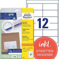 AVERY Zweckform Etiketten 4781 weiß 97,0 x 42,3 mm,...