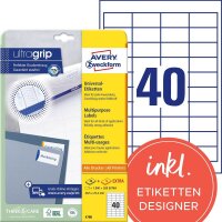 AVERY Zweckform Etiketten 4780 weiß 48,5 x 25,4 mm,...