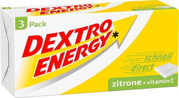 DEXTRO ENERGY DEXTROSE Zitrone + Vitamin C Traubenzucker 3x 8 St./138,0 g, 1 St.