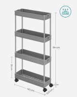SONGMICS Nischenwagen grau 40,0 x 12,5 x 88,0 cm