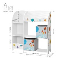 SONGMICS Kinderregal weiß 93,0 x 29,5 x 100,0 cm, 1...