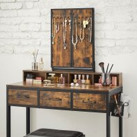 VASAGLE Schminktisch rechteckig Spanplatte braun, schwarz 90,0 x 40,0 x 141,0 cm, 1 St.