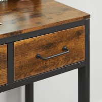 VASAGLE Schminktisch rechteckig Spanplatte braun, schwarz 90,0 x 40,0 x 141,0 cm, 1 St.