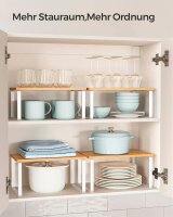 SONGMICS Küchen-Organizer bambus, weiß 29,7 x 19,5/18,5 x 15,8/13,7 cm, 2 St.