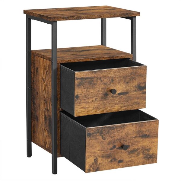 VASAGLE Nachttisch rechteckig MDF-Platte braun 38,0 x 28,0 x 60,0 cm, 1 St.