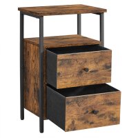 VASAGLE Nachttisch rechteckig MDF-Platte braun 38,0 x...