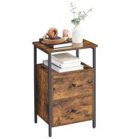 VASAGLE Nachttisch rechteckig MDF-Platte braun 38,0 x 28,0 x 60,0 cm, 1 St.