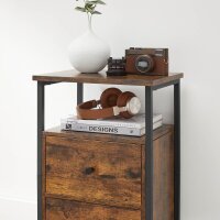 VASAGLE Nachttisch rechteckig MDF-Platte braun 38,0 x 28,0 x 60,0 cm, 1 St.