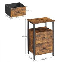 VASAGLE Nachttisch rechteckig MDF-Platte braun 38,0 x...
