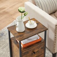 VASAGLE Nachttisch rechteckig MDF-Platte braun 38,0 x 28,0 x 60,0 cm, 1 St.