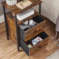 VASAGLE Nachttisch rechteckig MDF-Platte braun 38,0 x 28,0 x 60,0 cm, 1 St.