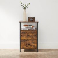 VASAGLE Nachttisch rechteckig MDF-Platte braun 38,0 x 28,0 x 60,0 cm, 1 St.