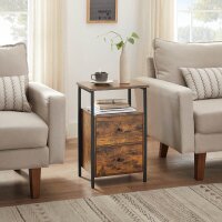 VASAGLE Nachttisch rechteckig MDF-Platte braun 38,0 x 28,0 x 60,0 cm, 1 St.