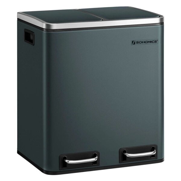 SONGMICS Mülltrenner 2x 15,0 l grüngrau, 1 St.