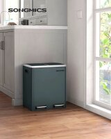 SONGMICS Mülltrenner 2x 15,0 l grüngrau, 1 St.