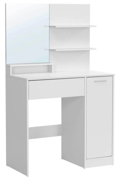VASAGLE Schminktisch rechteckig Melamin, Spanplatte weiß 80,0 x 40,0 x 132,0 cm, 1 St.