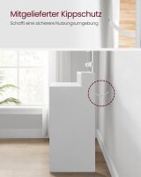 VASAGLE Schminktisch rechteckig Melamin, Spanplatte weiß 80,0 x 40,0 x 140,0 cm, 1 St.