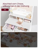 VASAGLE Schminktisch rechteckig Melamin, Spanplatte weiß 80,0 x 40,0 x 140,0 cm, 1 St.