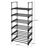SONGMICS Schuhregal schwarz 45,0 x 30,0 x 106,0 cm, 1 St.