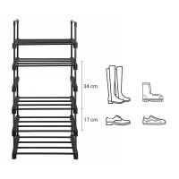 SONGMICS Schuhregal schwarz 45,0 x 30,0 x 106,0 cm, 1 St.
