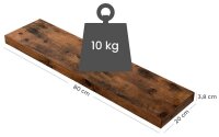 VASAGLE Wandregal braun 80,0 x 20,0 x 3,8 cm, 1 St.