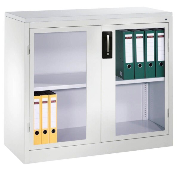 CP Stahlschrank 8821-055 S10200 lichtgrau, Acrylglas 1 Fachboden 93,0 x 50,0 x 100,0 cm, aufgebaut, 1 St.