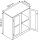 CP Stahlschrank 8821-055 S10201 lichtgrau, lichtblau, Acrylglas 1 Fachboden 93,0 x 50,0 x 100,0 cm, aufgebaut, 1 St.