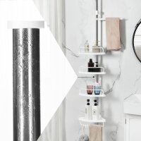SONGMICS Teleskop-Duschregal BCB02SW weiß 25,0 x 35,0 x 85,0 - 300,5 cm