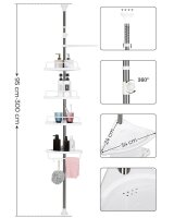SONGMICS Teleskop-Duschregal BCB02SW weiß 25,0 x 35,0 x 85,0 - 300,5 cm