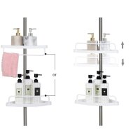 SONGMICS Teleskop-Duschregal BCB02SW weiß 25,0 x 35,0 x 85,0 - 300,5 cm