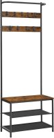 VASAGLE Garderobenbank mit Haken und Schuhrost HSR411B01...