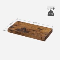 VASAGLE Wandregal braun 40,0 x 20,0 x 3,8 cm, 1 St.