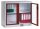 CP Stahlschrank 8821-055 S10203 lichtgrau, rubinrot, Acrylglas 1 Fachboden 93,0 x 50,0 x 100,0 cm, aufgebaut, 1 St.
