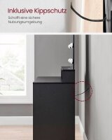 VASAGLE Schminktisch rechteckig Melamin, Spanplatte schwarz 80,0 x 40,0 x 145,0 cm, 1 St.