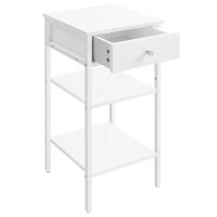 VASAGLE Nachttisch rechteckig MDF-Platte weiß 35,0...