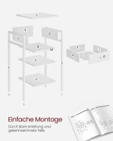 VASAGLE Nachttisch rechteckig MDF-Platte weiß 35,0 x 35,0 x 70,0 cm, 1 St.
