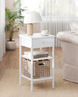 VASAGLE Nachttisch rechteckig MDF-Platte weiß 35,0 x 35,0 x 70,0 cm, 1 St.