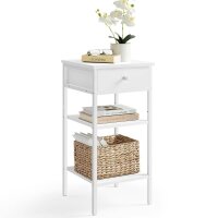 VASAGLE Nachttisch rechteckig MDF-Platte weiß 35,0 x 35,0 x 70,0 cm, 1 St.