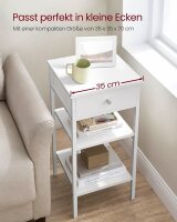 VASAGLE Nachttisch rechteckig MDF-Platte weiß 35,0 x 35,0 x 70,0 cm, 1 St.