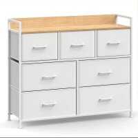 SONGMICS Kommode, LTS523W57 creme-weiß 98,0 x 28,5...